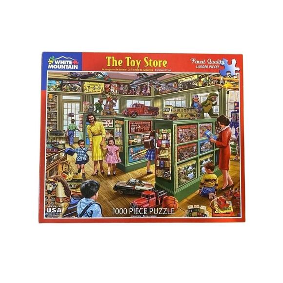 White Mountain The Toy Store by Steve Crisp Vintage 1000 pc Jigsaw Puzzle - Picture 1 of 7